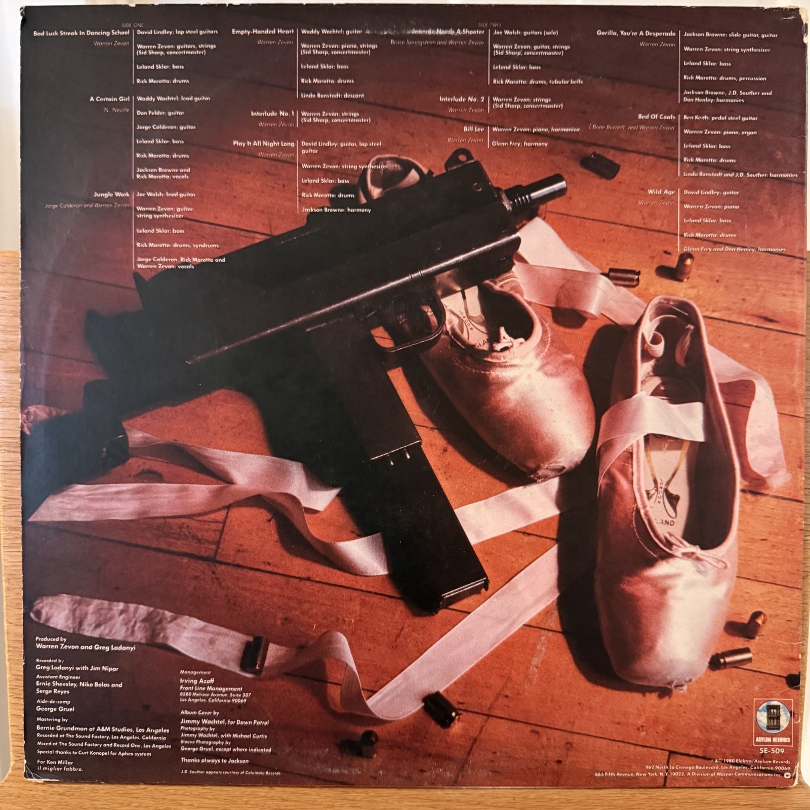 Warren Zevon Bad Luck Streak in Dancing School Vinyl LP Asylum 5E-509 1st Press Item image 6