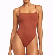 NWOT Vitamin A Jenna High Leg Copper Eco Rib One-Piece Swimsuit Size M - £43.04 GBP