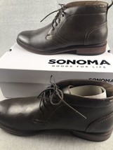 Sonoma Dress Shoes Chukka Ankle Casual Boots Mens Size 12 Brown Faux lea... - $38.88