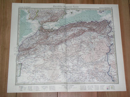 1927 Vintage Map Of Northern Africa / Morocco Algeria Tunisia / Sahara - £20.23 GBP