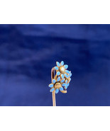 Vtg 18K Yellow Gold Flower Bouquet Stick Pin 1.24g Fine Jewelry Enamel H... - £117.28 GBP