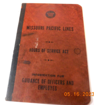 Missouri Pacific Lines Hours Of Service Act Guidance Of Officers And Employees - £11.76 GBP