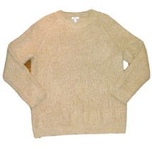 BP Sweater Tan Boulder Women Size Medium Plaited Stitch Crewneck - £19.46 GBP