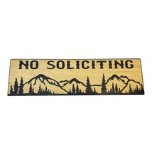 No Soliciting Mountain Scene - BLACK Sign 4x12 - $14.69