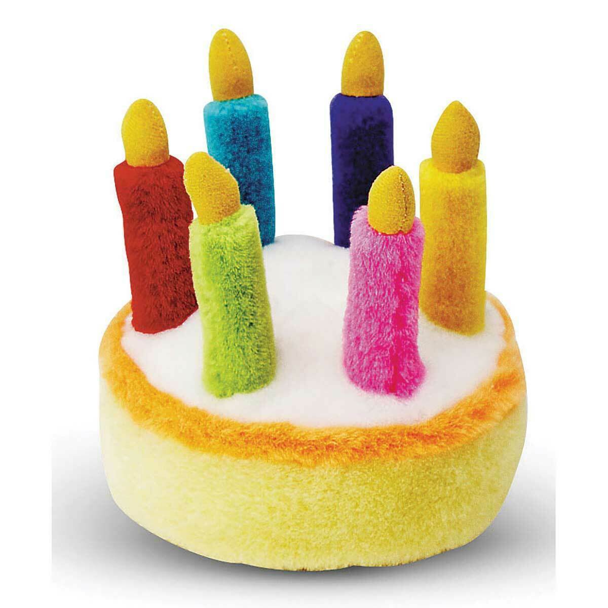 Plush Happy Birthday Cake Dog Toys Soft 6 Candle Plays Melody Song Colorful 5