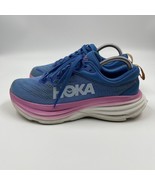 Authenticity Guarantee 
Hoka One One Bondi 8 Womens 8 B Shoes Blue Pink ... - £68.41 GBP