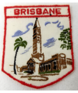 Brisbane City Hall Patch Shield Embroidered Australia Palm Vintage 1970s - £7.51 GBP