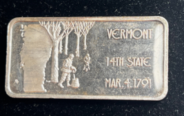 The Hamilton Mint .999 Sterling Silver One Troy Ounce Vermont State Ingot - $79.95