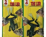 Creme Lure 3&quot; Tru-Lur Lifelike Weedless Bass Fishing Green Frog ~ 2 Pack - £10.25 GBP