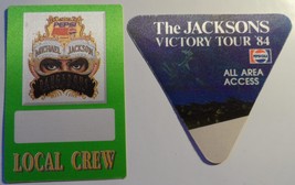 Michael Jackson 2 Vintage Backstage Passes Victory Tour 84 Buffalo Pepsi... - $25.00
