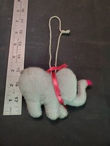 Vintage Felt Elephant Ornament w Pink Ribbon - £3.72 GBP