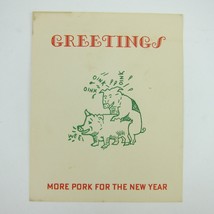 Christmas Card Comic Humor Pigs Mating More Pork For the New Year Risque... - $9.99