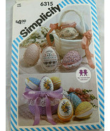 Simplicity 6315 Cross Stitch Easter Eggs and Basket Patterns Vanessa Ann - $4.74