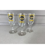 Labatt&#39;s Crystal 8oz  Flat Base Stem Ware 7&quot; Tall Beer Glass Lot Of 3 - $16.82