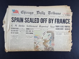 Spain Sealed Off By France 1946 Old Newspaper Chicago Tribune Mar 1 - £5.45 GBP