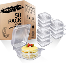 50 PCS Plastic Hinged Take Out Containers Clamshell Take Out Tray, Clear... - £10.93 GBP