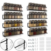 8 Packs Kitchen Spice Rack Organizer Storage Shelf Cabinet Jar Holder Wall Mount - £38.94 GBP