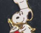 SNOOPY Peanuts Chef Hat Baker Happy Birthday Cake Candle Vintage Lapel Pin - £13.42 GBP