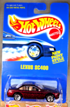 1991 Vintage Hot Wheels Blue Card #264 LEXUS SC400 Burgundy w/Chrome 5Sp-Variant - £11.41 GBP