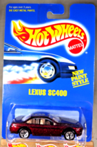 1991 Vintage Hot Wheels Blue Card #264 LEXUS SC400 Burgundy w/Chrome 5Sp-Variant - £10.84 GBP