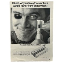 Tareyton 100s Cigarette Vintage Print Ad 60s Smoking Black Eye Fighter - £14.04 GBP