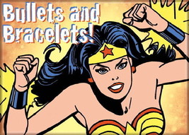 DC Comics Wonder Woman Art Image Bullets and Bracelets! Refrigerator Magnet, NEW - £3.17 GBP