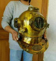 18 &quot;casco da sub subacqueo US Navy Mark V Deep Sea Antique Scuba regalo vintage - £135.58 GBP