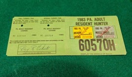 1983 PA Adult Resident Hunter Hunting License w/ Federal Duck Stamp PINT... - $10.69