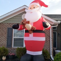 Air Blown Up Inflatable Santa Claus Christmas Yard Decoration Over 12 Ft... - $155.17
