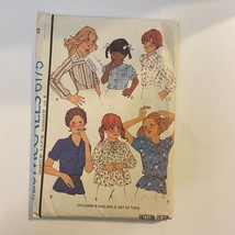 McCalls 6175 Sewing Pattern 1978 Size 10 Bust 28.5 Vintage Girls Shirt Top - $9.87