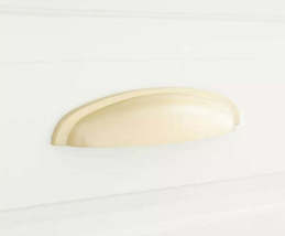 New 5&quot; Satin Brass Edvard Solid Brass Curved Cup Pull by Signature Hardware - £15.69 GBP