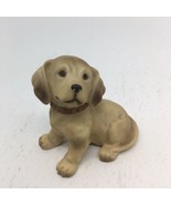 Homco Yellow Labrador Brown Collar Puppy Sitting Figurine Collection #1408 - $14.59