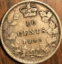 1899 CANADA SILVER 10 CENTS COIN - £5.71 GBP