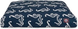 Navy Sea Horse Large Rectangle Indoor Outdoor Pet Dog Bed With Removable Washabl - £58.59 GBP