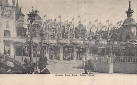 Coney Island Amusement Park~Luna PARK-ARCADE Postcard - £5.21 GBP