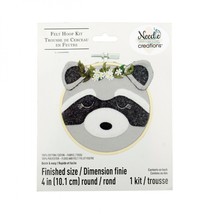 Needle Creations 4 Inch Felt Embroidery Hoop Kit Raccoon - £5.44 GBP