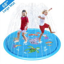 Splash Pad 68&quot; Size Sprinkler Play Mat For Dogs &amp; Kids Extra Large Wadin... - $25.99