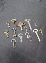 Lot Of 14 Vintage Hollow Barrel Skeleton Cabinet Lock Box Keys - £17.94 GBP