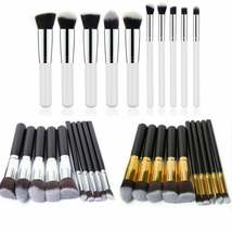 MAXPERKX 10pcs Kabuki Makeup Brushes Set - Eye Shadow, Face Contour, Powder, Blu - £3.88 GBP