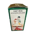 Vintage Cast Iron Base and Resin Christmas Stocking Holder - Snowman - $3.48