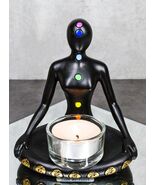 Rainbow 7 Chakra Zones Yoga Avatar Meditating Votive Candle Holder Figurine - €19,72 EUR