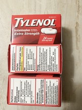 Lot Of 3 TYLENOL Extra Strength Acetaminophen 500 mg Caplets 24 Ct Exp 0... - $26.72