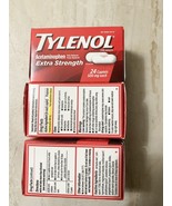 Lot Of 3 TYLENOL Extra Strength Acetaminophen 500 mg Caplets 24 Ct Exp 0... - $490.98 MXN
