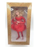 Collectible Dillard&#39;s Trimmings Blonde Fairy Doll Red Dress Box with tag... - £24.03 GBP