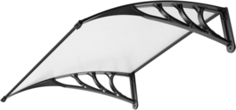 Window Door Awning Canopy 40&quot;x 40&quot;, Polycarbonate Transparent with Black Bracket - £82.64 GBP