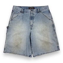 Vintage Levi&#39;s Silvertab Shorts 34 Faded Blue Denim 100% Cotton Pockets ... - £20.74 GBP