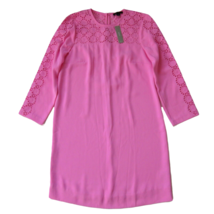NWT J.Crew Laser-cut Eyelet Shift in Larkspur Pink 365 Crepe Dress 4 - $41.58