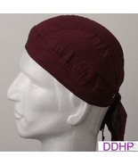 BURGUNDY MAROON Do Rag FITTED HEAD BANDANA w/TIES COTTON Skull Cap Wrap ... - $168.29 MXN