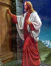 JESUS CHRIST SHEPHARD STANDS KNOCKING ON DOOR CHRISTIAN 11X14 PHOTO - £12.57 GBP