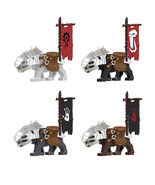 4Pcs The Lord of The Ring Minifigures Heavy Amour Wolf Mounts Mini Block... - $364.75 MXN